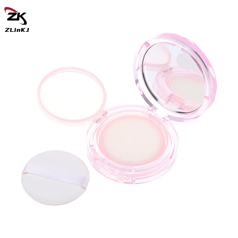 Plastic Pink Empty Air Cushion Puff Box Portable Foundation DIY Box With Mirror