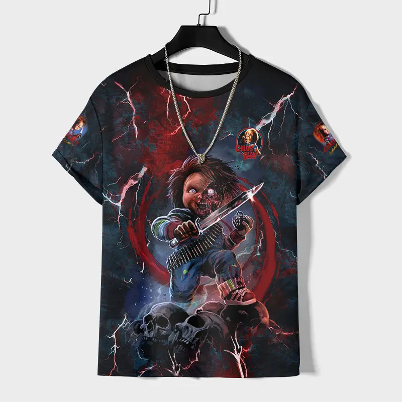 New Cult of Chucky T Shirt Men Women 3D Print Tee Summer Vintage Casual Short Sleeve Tops Cool Streetwear T-shirt Goth Clothes