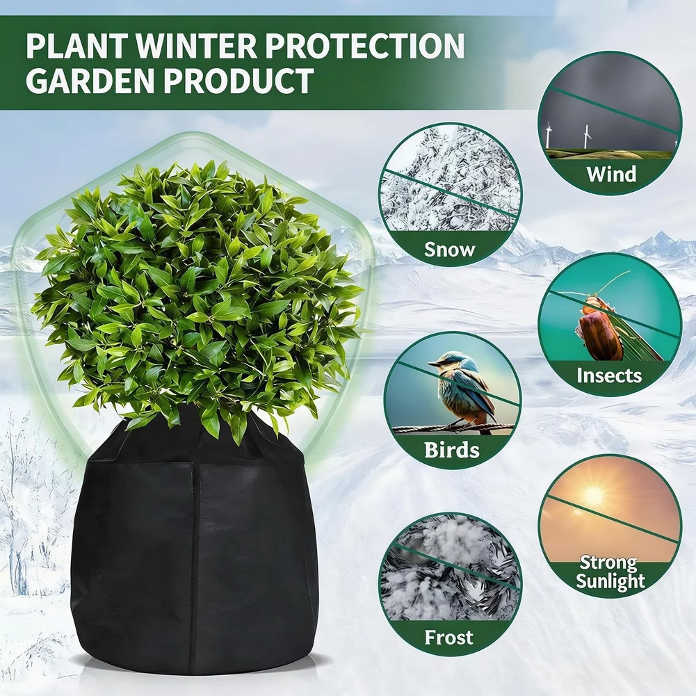 2pcs Plant Frost Cover Bags For Outdoor Trees And Shrubs Winter Protection Against Snow Ice And Cold Wind Garden GreeneryShields