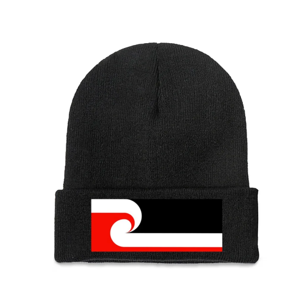 

Māori Flag Beanie Knitted Hat Winter Warm Outdoor Cap For Male Women
