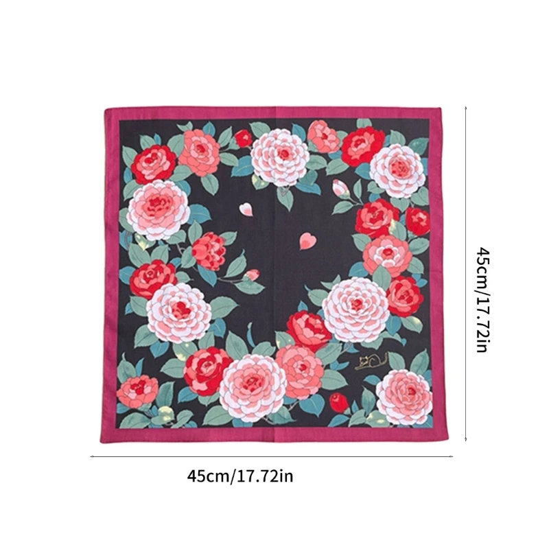 Lenço feminino 45x45cm Colorful Lenços bolso Floral Padrão Quadrado Hijab