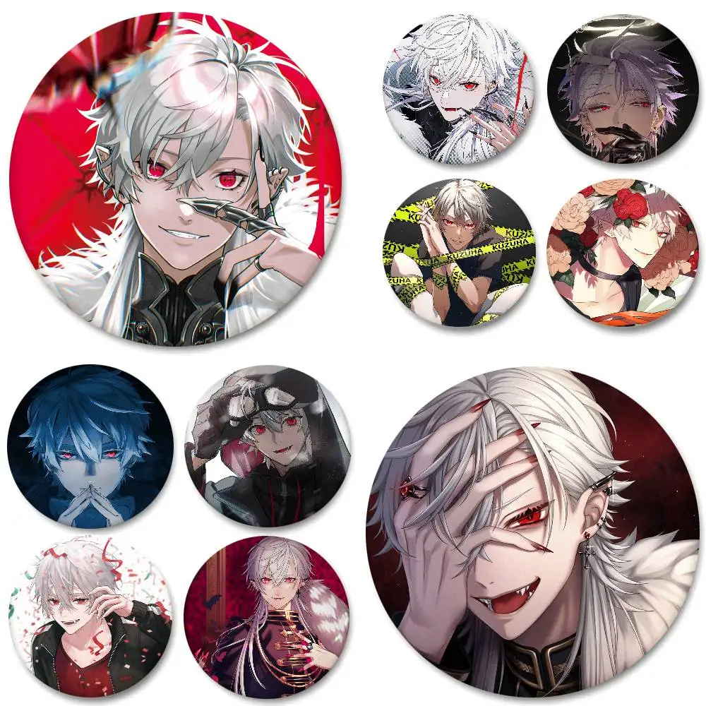 Anime Virtual Idol Kuzuha Round Badge Creative Brooch Clothing Backpack Accessories Lapel Pin