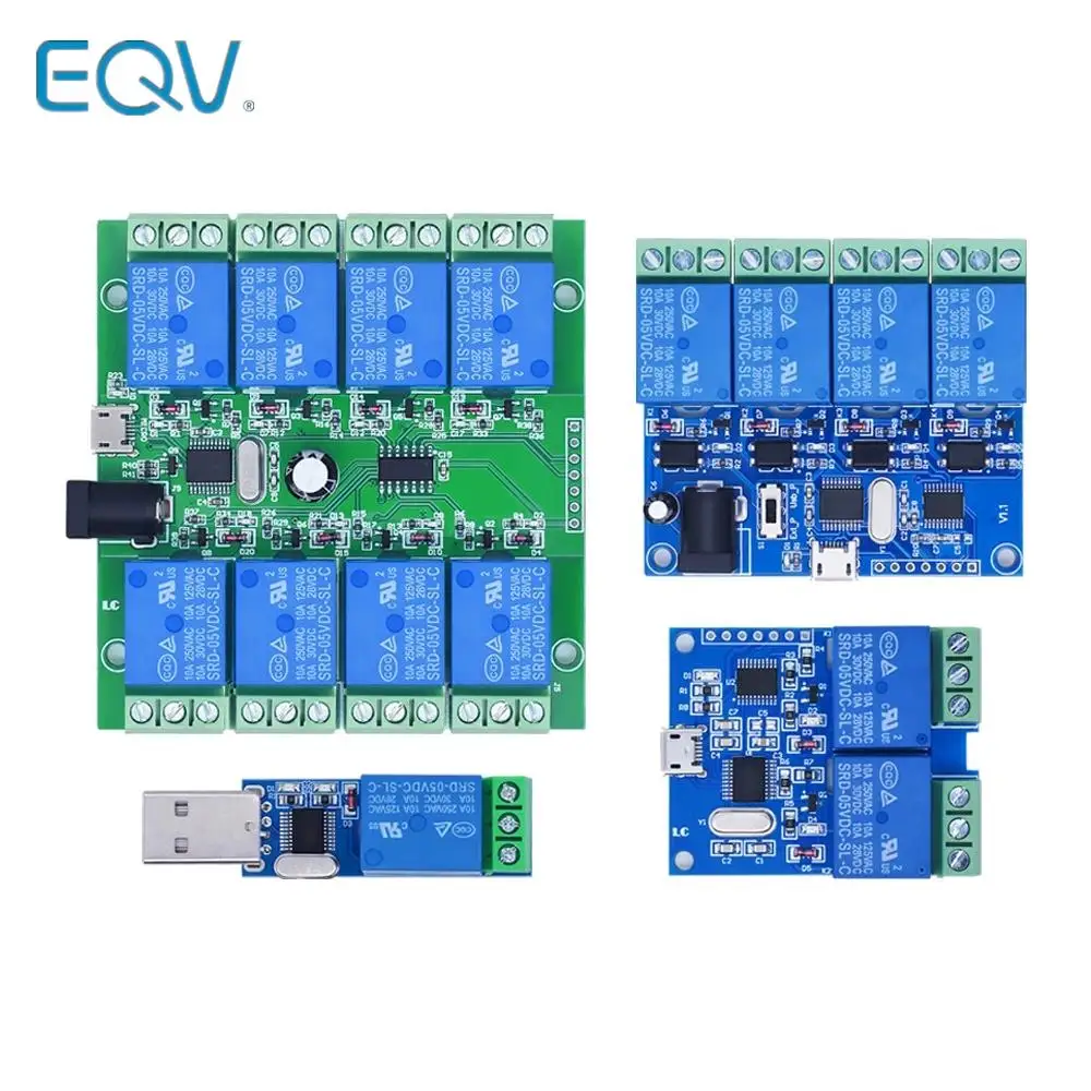 USB Relay Module CH340 USB Intelligent Control Switch 10A 250VAC 30VDC Over-Currentelay LCUS-1/LCUS-2 /LCUS-4/LCUS-8 Smart Home