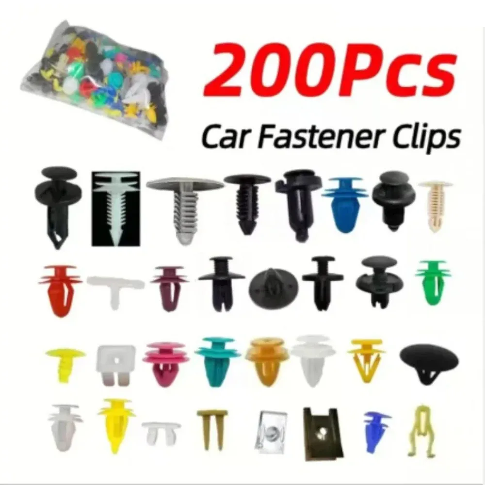 

Car Fastener Rivet Door Panel Liner for All Car 200Pcs Kinds Universal Mixed Auto Fastener Car Bumper Clips Retainer