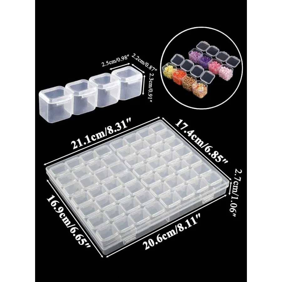 

1/2/3/4 Pcs 28/56 Grids Clear Painting Storage Box Fake Nail Storage Box Nail Art Tool Jewelry Storage Box Empty Clear Nail Art