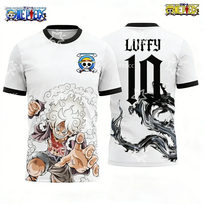 Kinder-T-Shirt „One Piece“ mit Zoro-Motiv, klassischer Aufdruck, Sommer, lässige Jungenkleidung, Mädchen-Kurzarmshirt, Herren-Trikot zum Spielen