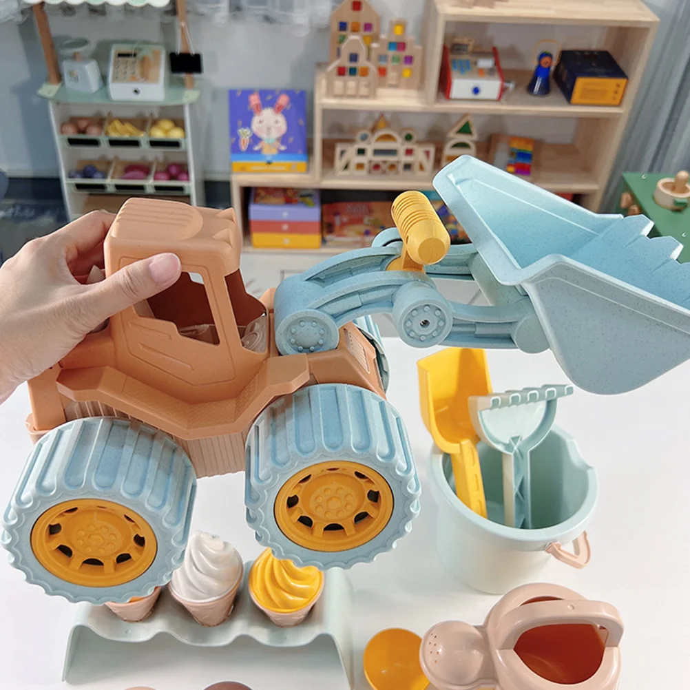 Bulldozer para niños, camión de playa para niños, modelo de juguete, coche de empuje hacia atrás, inercial para bebé