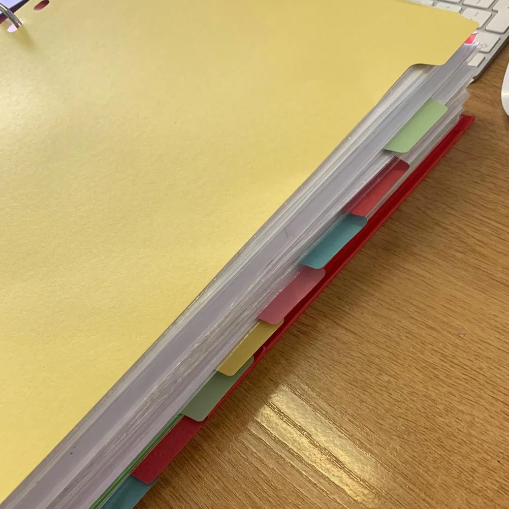 

12Pcs Colored Index Dividers A4 Size 11 Holes Tabs Binder Classified Labels Document Separator for Reports Research