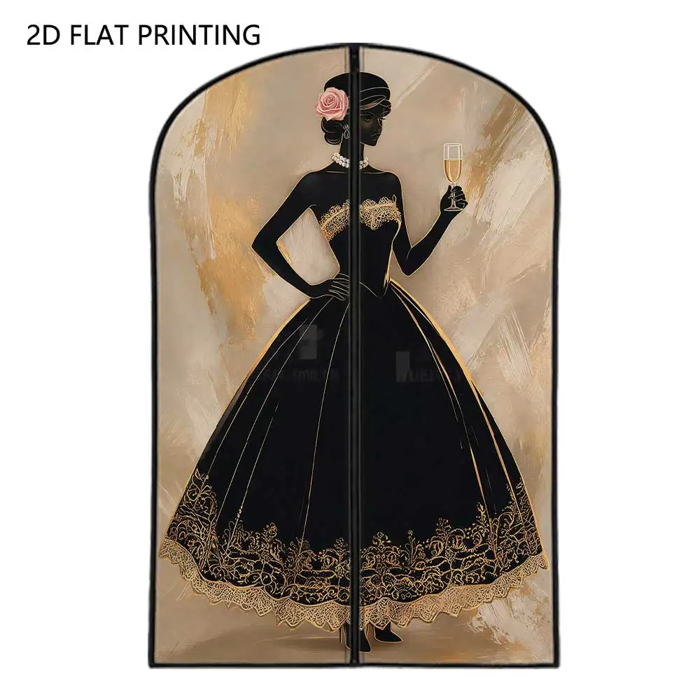 1pc Noble Ball Gown Lady Compressed Dust Cover Clothes Compression Hanging Storage Bag Household Wardrobe Organizer