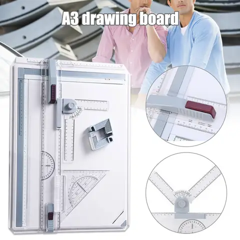 A3 Drawing Drafting Board Tables With Parallel Motion Unterlagen Angle Measuring System Ruler Kit Portable Designer Tool 제도판