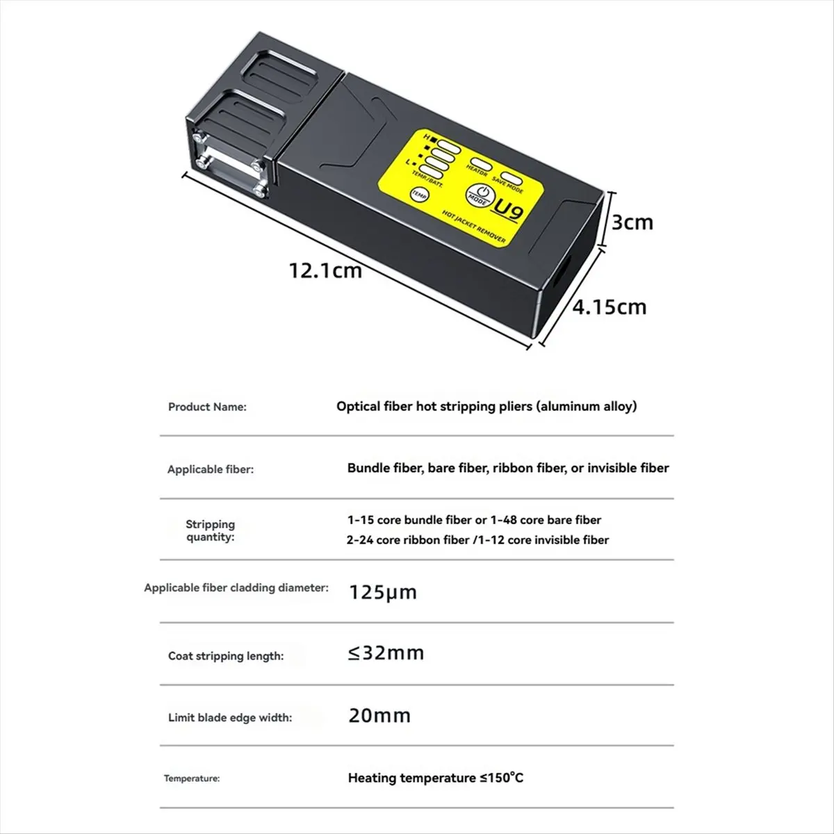 DTD2180-HOT-U9 Fiber Thermal Stripper Efficient Heated Wire Stripping Tool for Ribbon Fiber Includes Lithium Battery Fusion Tool