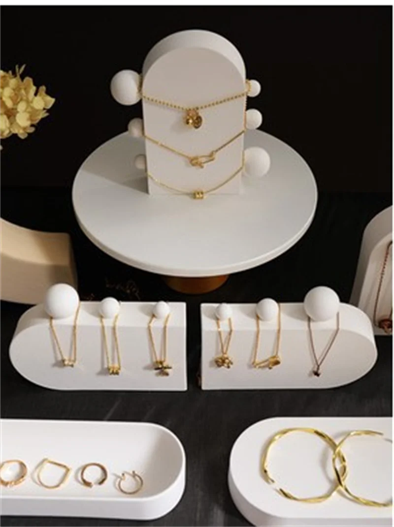 Jewelry Display Rack Jewelry Tray Shop Desktop Gypsum Pendant Jewelry Ring Holder Necklace Shelf Jewelry