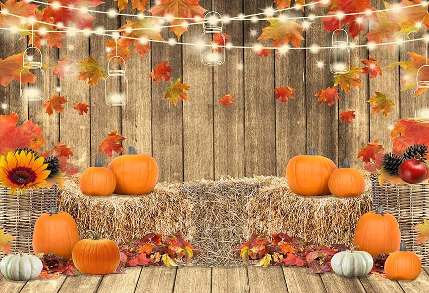 Autumn Farm Harvest Field Pumpkin Haystack Barn Newborn Portrait Fall Light Scenery Photography Backdrop Photo Background Studio