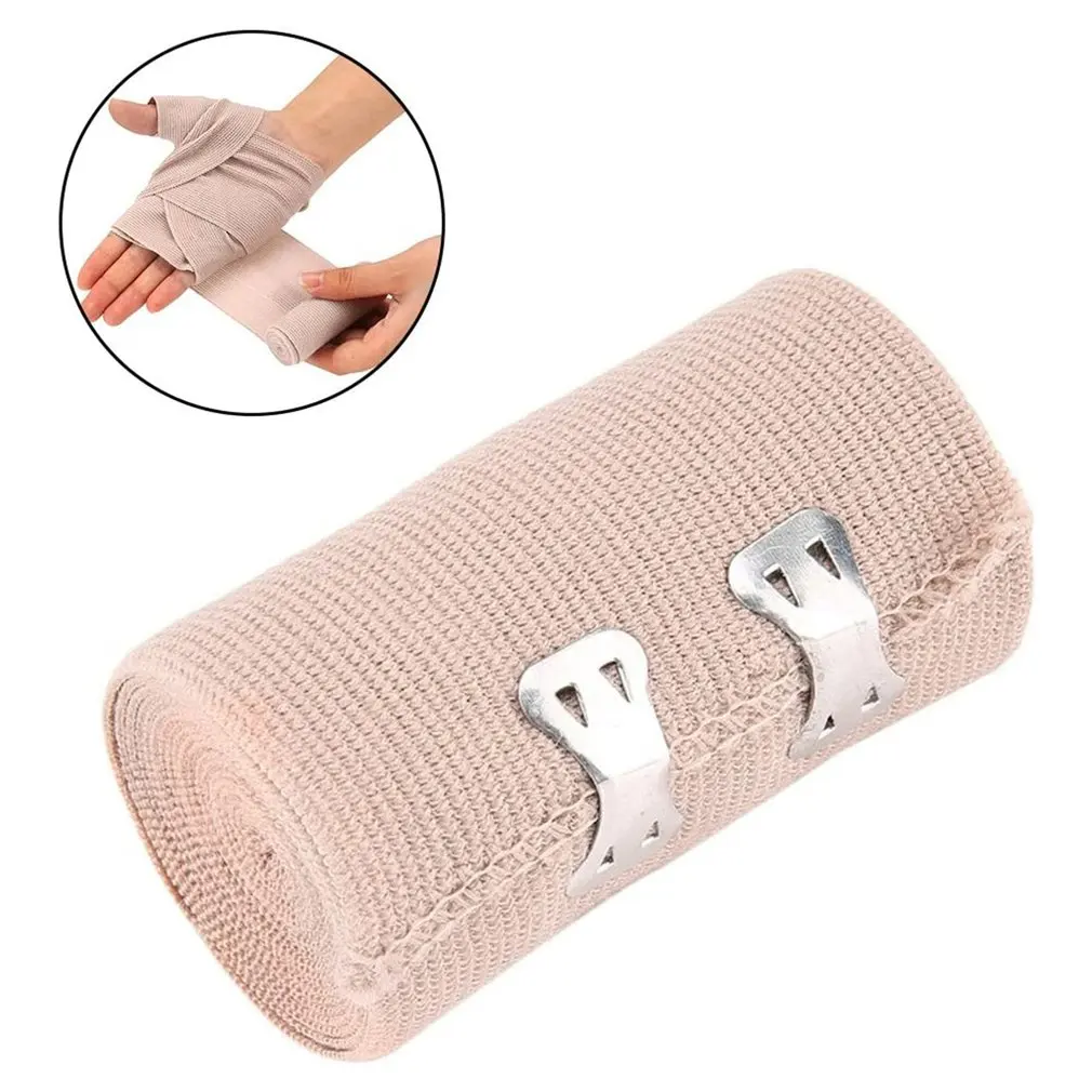 Perban kompresi sangat elastis, dengan penutup klip, turniket Olahraga Basket, pendukung pergelangan kaki bantalan lutut, perban kebugaran