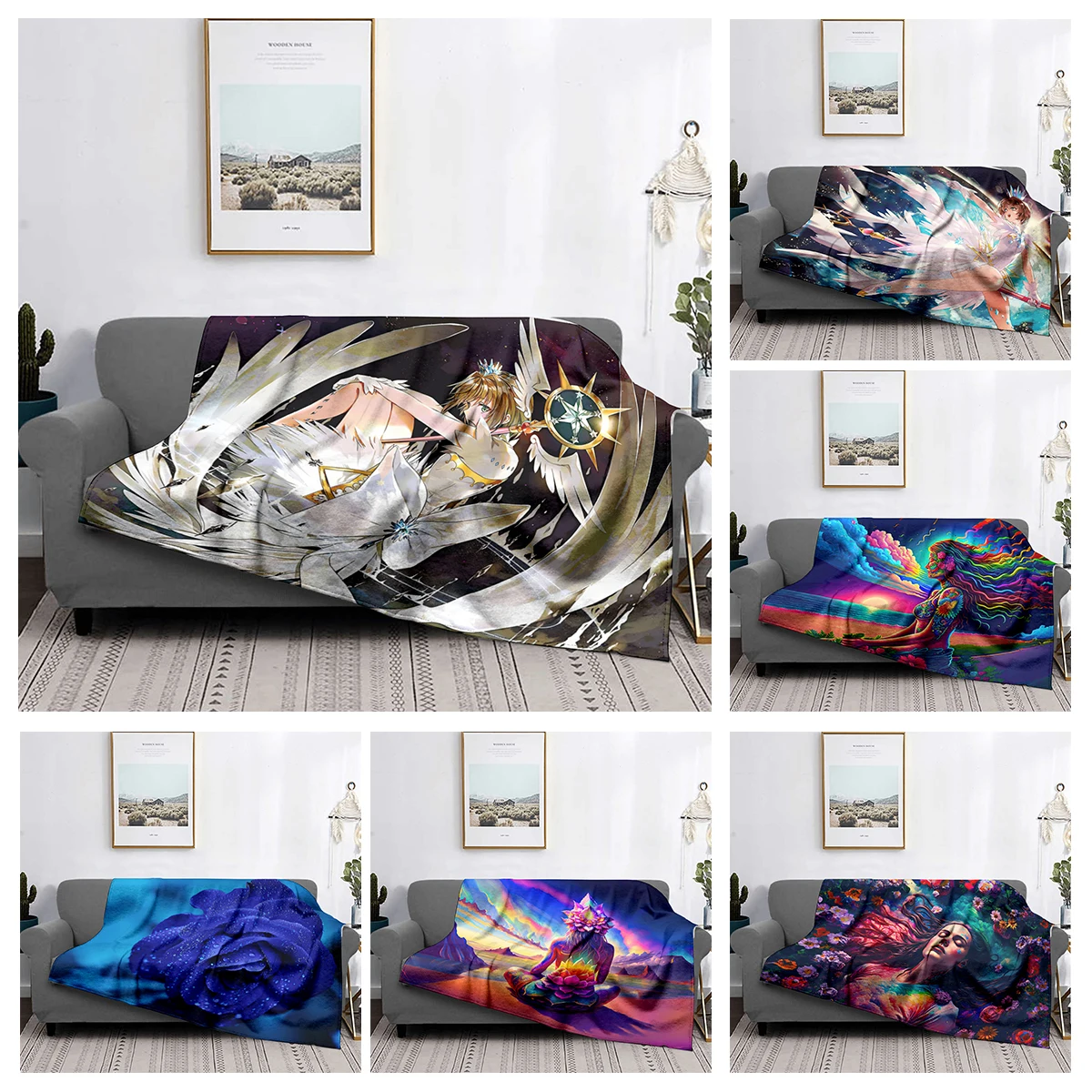 

Home decoration plush Sofa blanket Colorful Animal Bedspread on the bed anime fluffy soft blankets thick blanket for winte