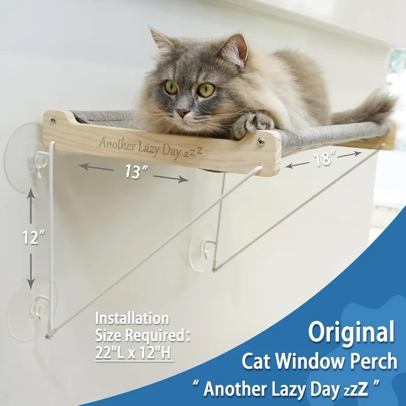 Cat Window Perch, Foldable Cat Hammock for Window, Stable Window Shelves for Indoor Cats, Set Includes 2 Pack of Window