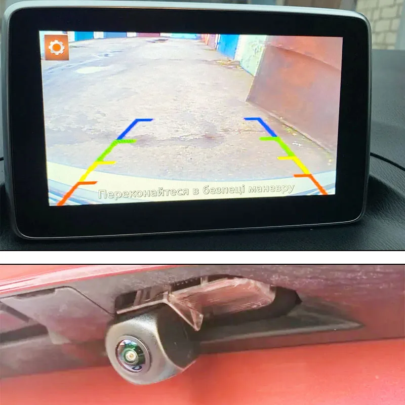 HICAMRUI Rear Reversing Backup Camera for Mazda 3 Mazda3 Axela BM Sedan Hatchback 2014-2018 Original Screen Plug and play