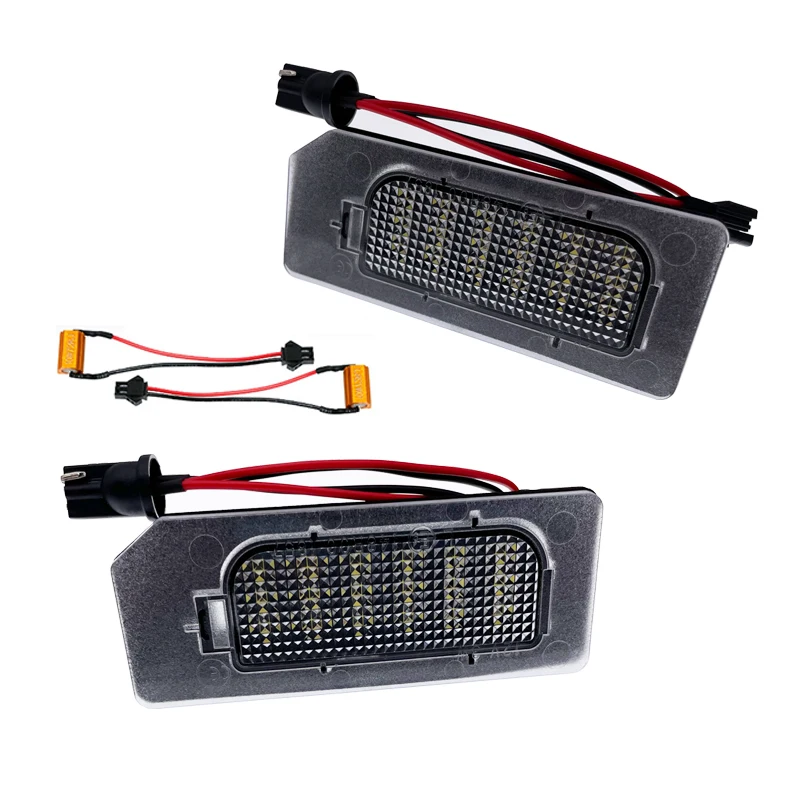 2Pcs Canbus LED License Plate Lights Rear Tag Number Lamp For Mitsubishi Outlander Sport ASX RVR 2011-2020 White Car Accessories