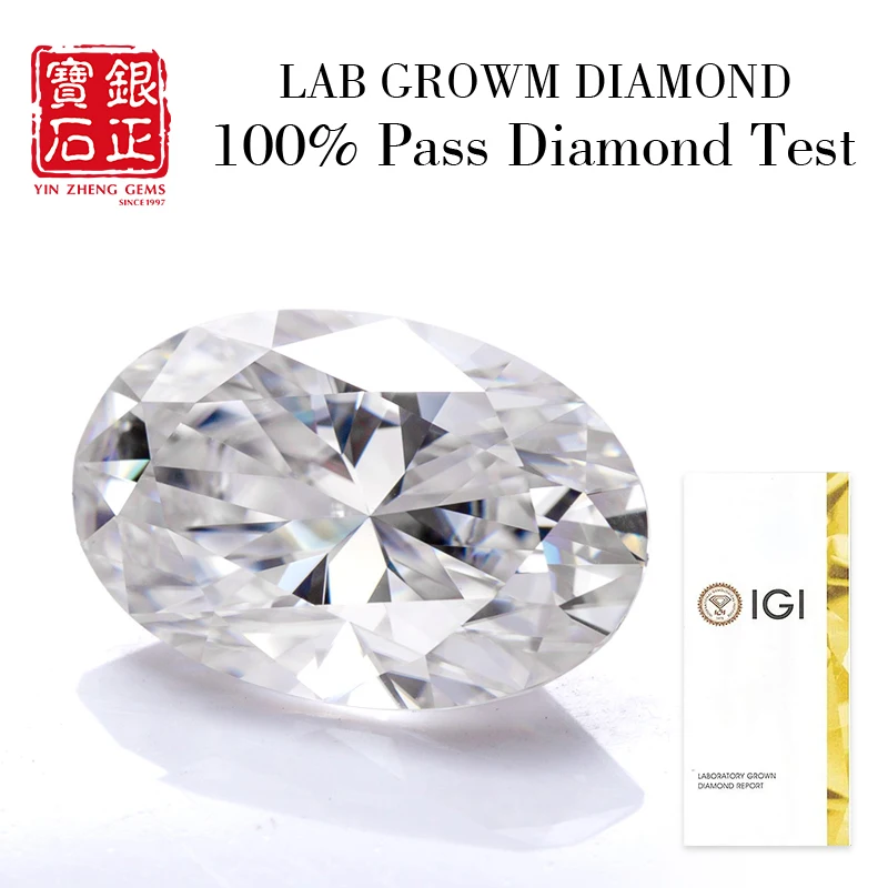 

YinZheng овальной формы бриллианты настоящие бриллианты диаметром 1,0-2,0 карата DEF цвет VVS2 2EX с бриллиантами сертификатом IGI для изготовления ювелирных изделий