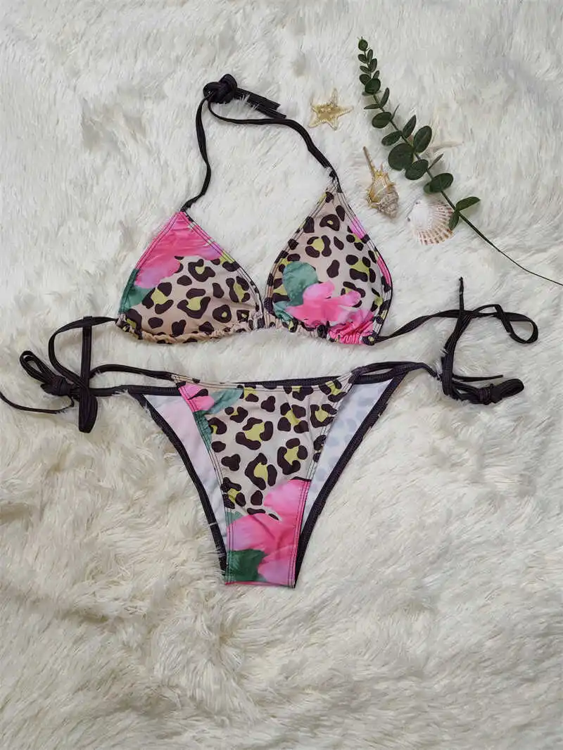 

Tropical Bikini Strapl Separate Beach Vaion Hawaii Sle Women's Swimsuit e Design with Chest Pad No Steel Ring