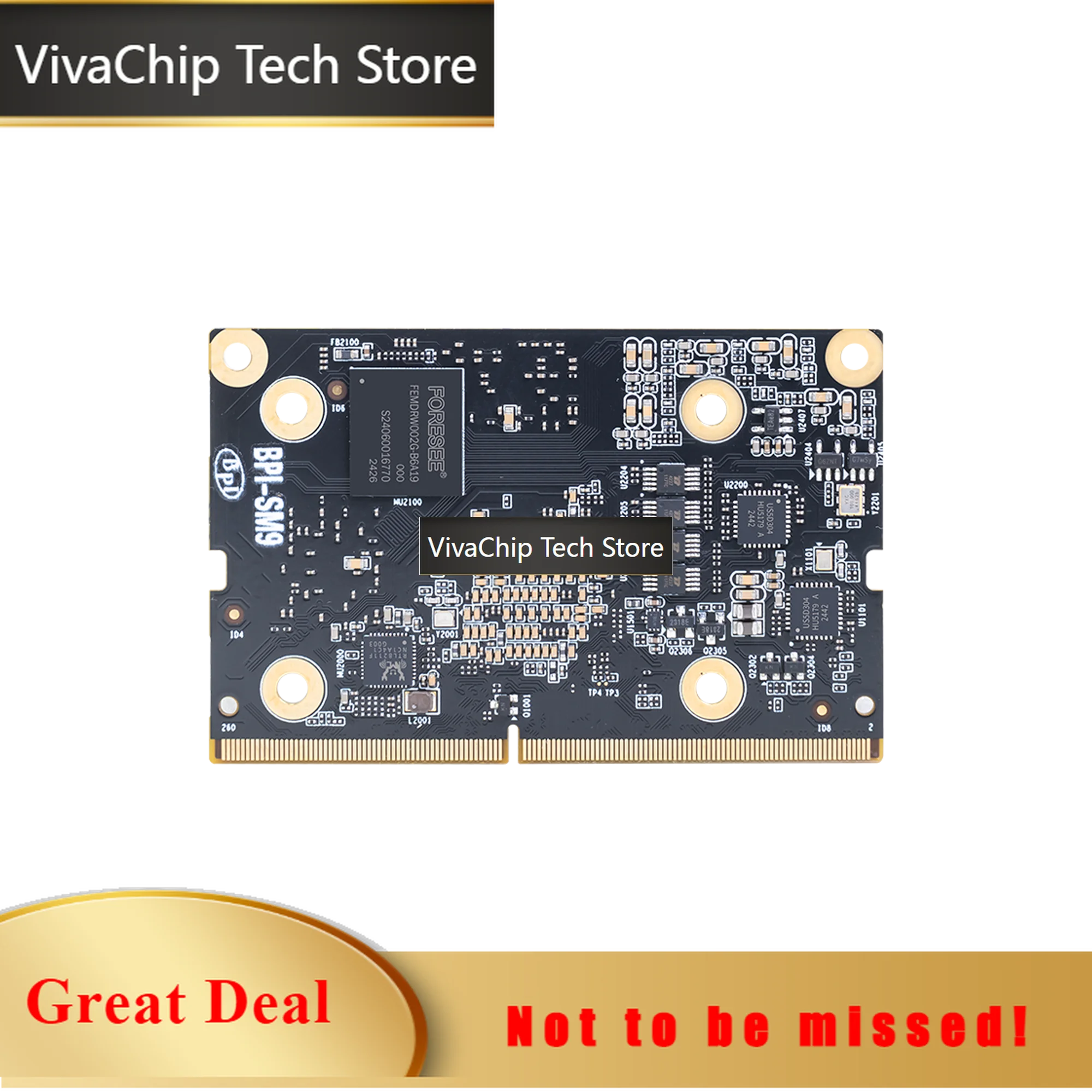 VivaCTBPI-SM9 SOPHGO BM1688 16-ENC-A3 8GB LPDDR4 32GB eMMC CA53 1.6GHz 16 HD video intelligent analysis Industrial Computer