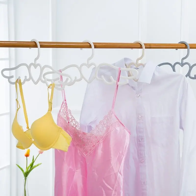 10-20pcs New Angel Adult Non-slip Coat Hangers Clothes Organizer Wardrobe Skirt Suspender Storage Drying Rack Wing Shape