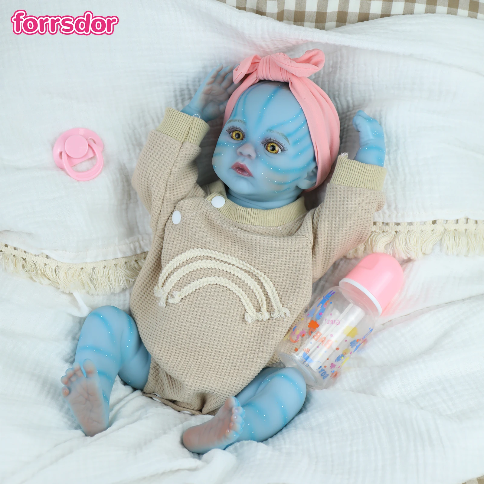 18inch Silicone Baby Reborn Full Vinyl Body Avatar Meadow Lifelike Soft Touch Handmade High Quality Doll for Girls Kids Toy Gift