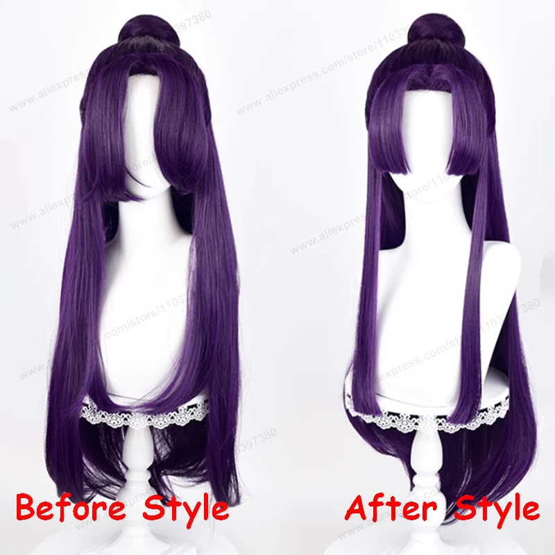 Mao Mao Jinshi Cosplay Wig Dark Green Purple Hair Anime Cosplay  Heat Resistant Synthetic Wigs