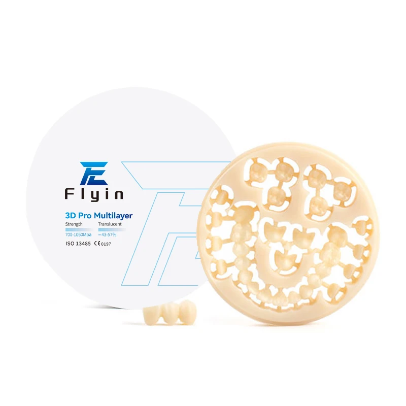 China Supplier zirconia block high permeability ceramic disk Flyin CADCAM Disc 3D Pro Multilayer Zirconia Block