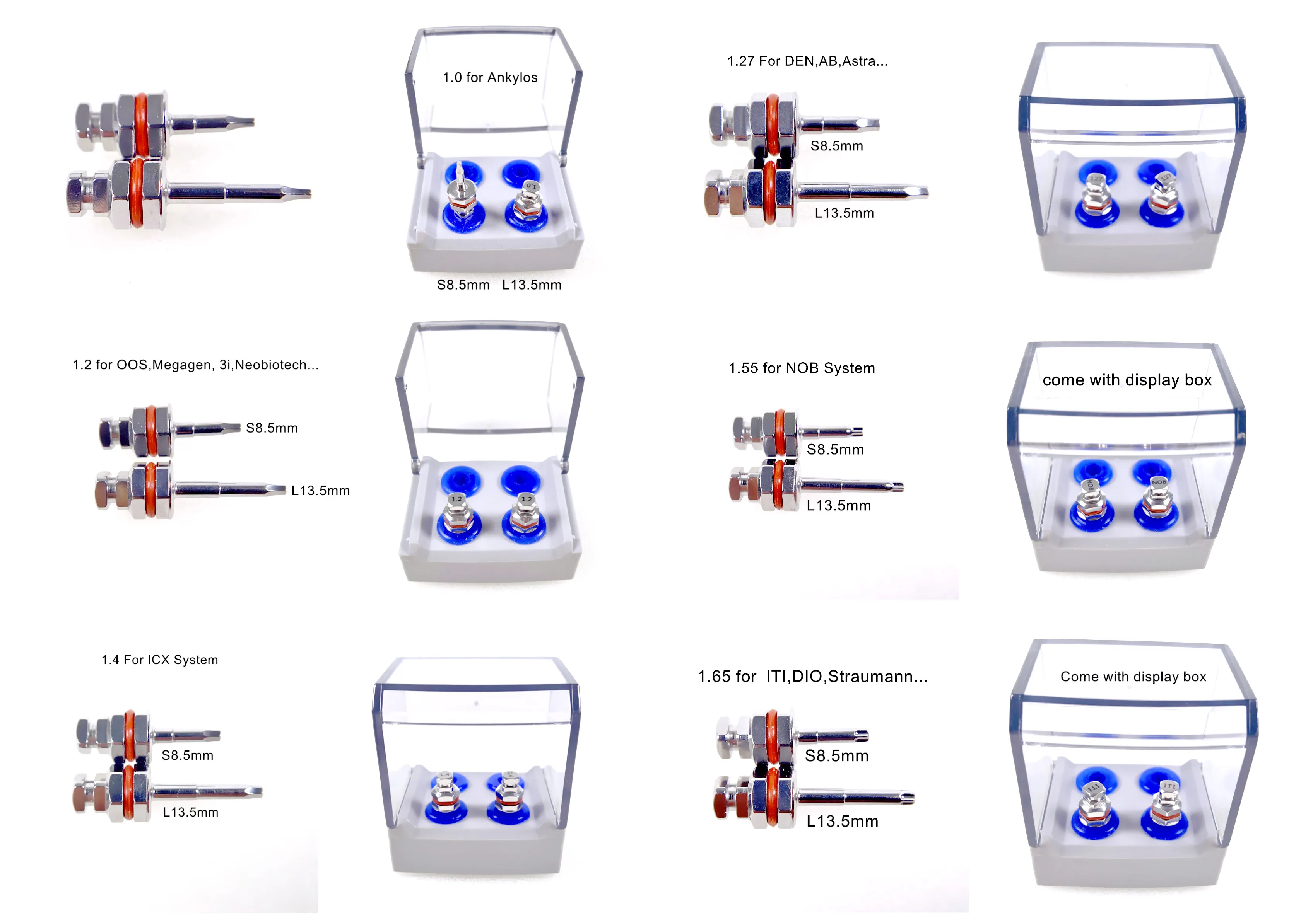 

Dental Hex Hand Driver Torque Wrench Ratchet Abutment Screw Drivers 1.0/1.2/1.27/1.4 Long & Short 1Pair