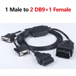 16pin Male to 9Pin DB9 1in2 VGA RS232 Series OBD2 Connector Cable Car Accessories Car OBD Diagnostic tool Interface Female