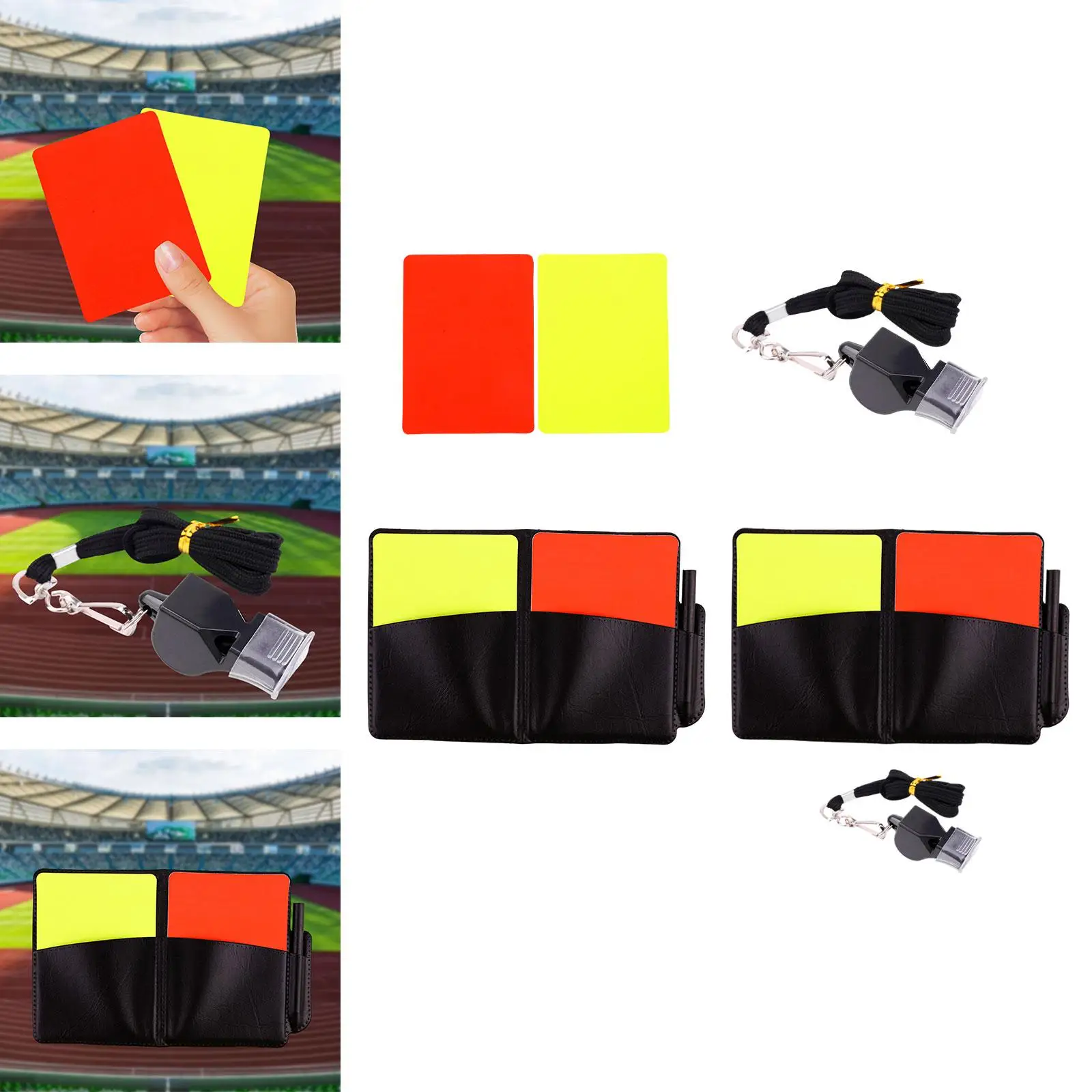 Soccer Referee Cards PVC Durable Red Card Yellow Card for Volleyball Football Match Soccer Game Outdoor Sports Competition Coach