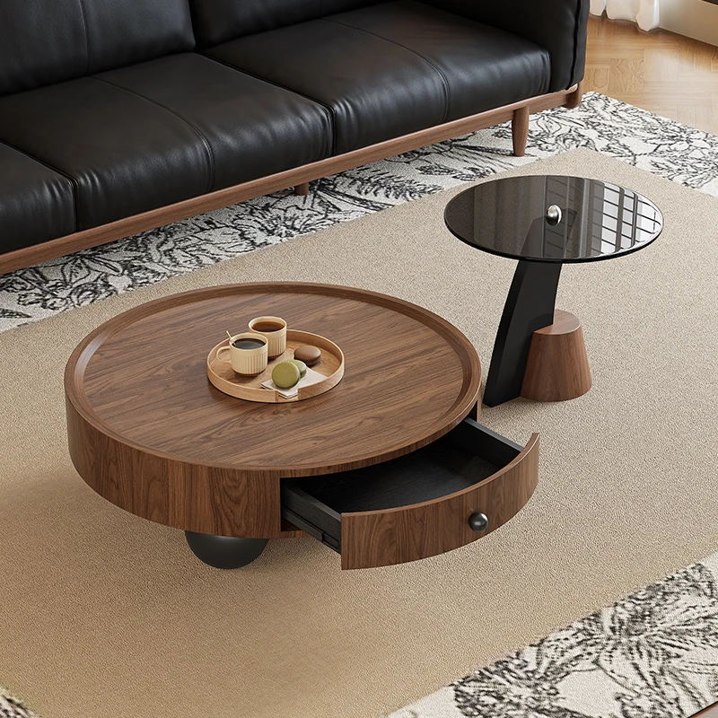 طاولة قهوة من العصور الوسطى لغرفة المعيشة، شقة منزلية صغيرة، مجموعة زاوية خزانة جانبية فاخرة وحديثة وبسيطة وخفيفة