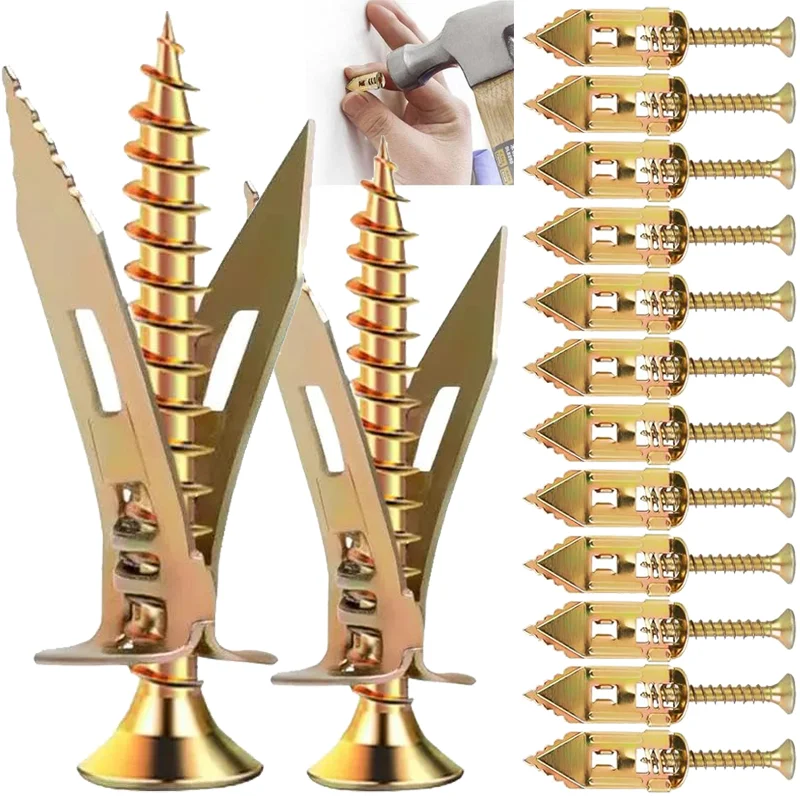 Self-Drilling Drywall Anchors Kits Expansion Bolt Gypsum Plasterboard Dowel Meta Wall Anchor Screw DIY Fixing Plugs Fastener