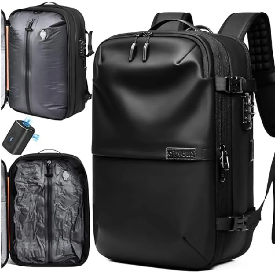 

AirVault Vacuum Seal Travel Backpack 60L with Expandable HyperSeal Air Compression Vacuum System Water Resistant TSA Lock Vacuu