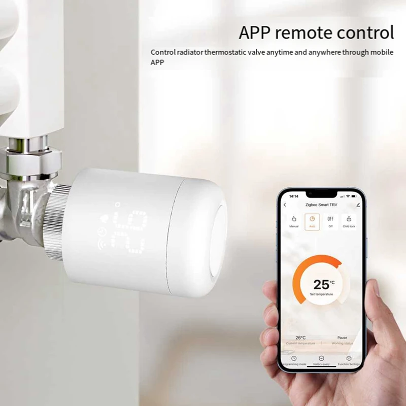 1 PCS Tuya Zigbee Thermostatic Radiator Valves White Intelligent Wireless App Control Heating Thermostat Temperature Controller