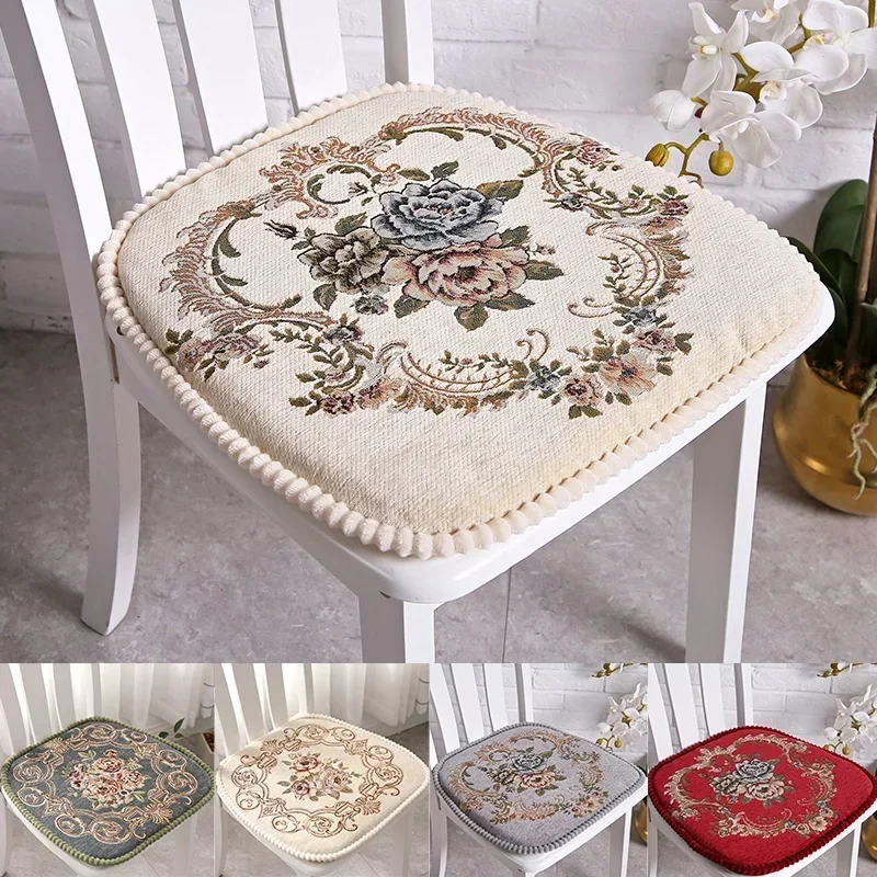 Europe Palace Style Dining Chair Cushion Thickened Seat Pads Mat Removable Washable Stool Chair Cushion Kitchen Home Decoration