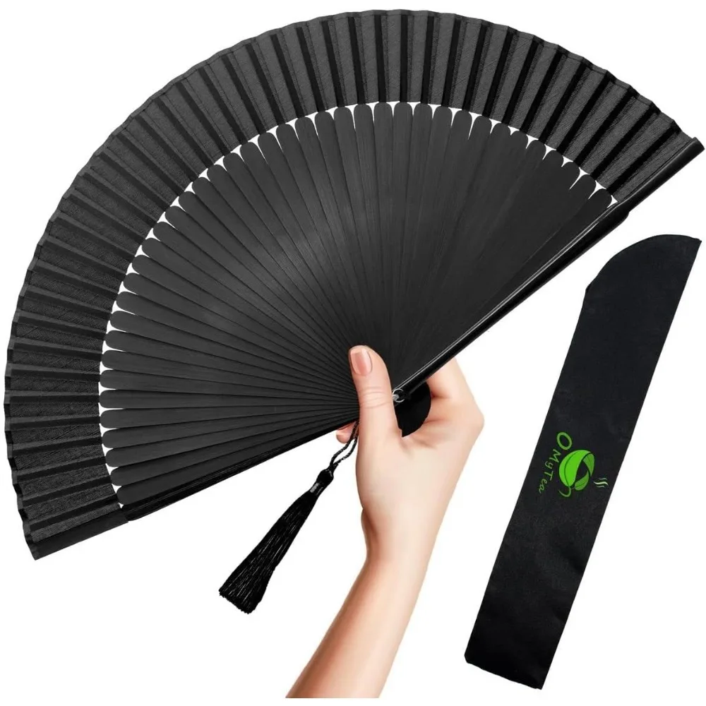 

Foldable Hand Fan Vintage Bamboo Silk Hot Flash Church Party Dance Performance Gift