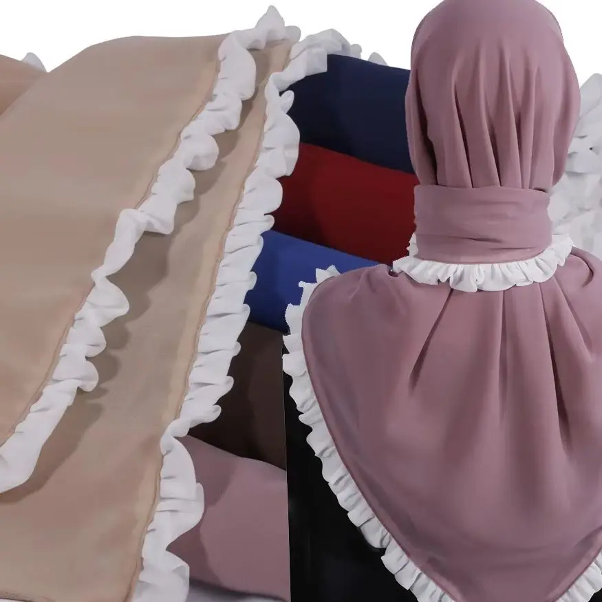 

115*115 см шифоновый квадратный шарф, модная женская повязка на голову, шаль с оборками, женский платок, бандана, шарфы, хиджаб, платок, тюрбан, хиджаб