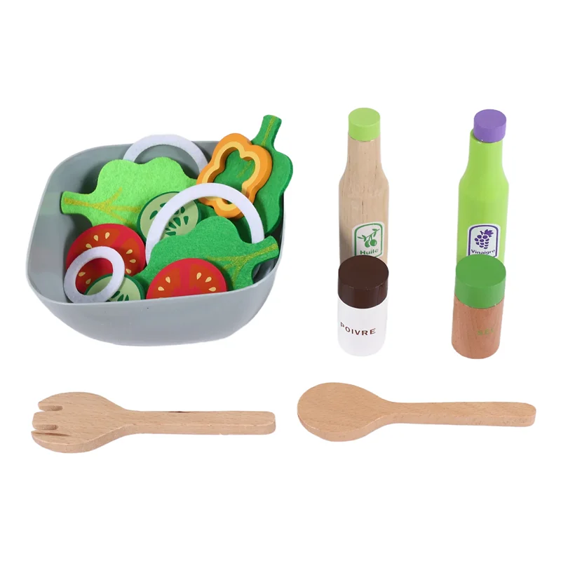 AS96-어린이 주방 DIY 요리 놀이 시뮬레이션 나무 주방 음식 세트