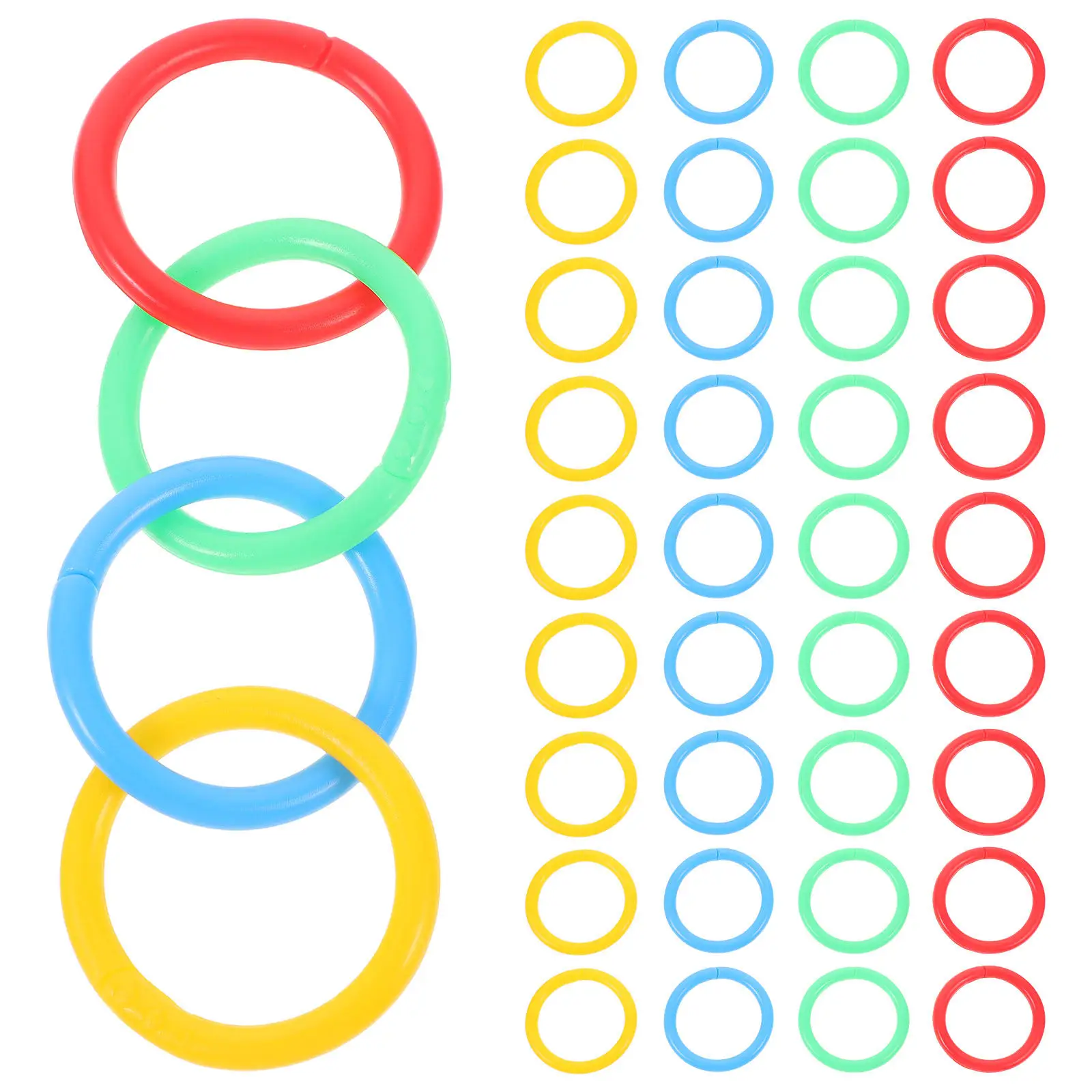 40Pcs Reusable Plastic Binder Rings Decorative Book Rings for Loose Leaf Binder Flash Card Organizer Ring for Flash Cards