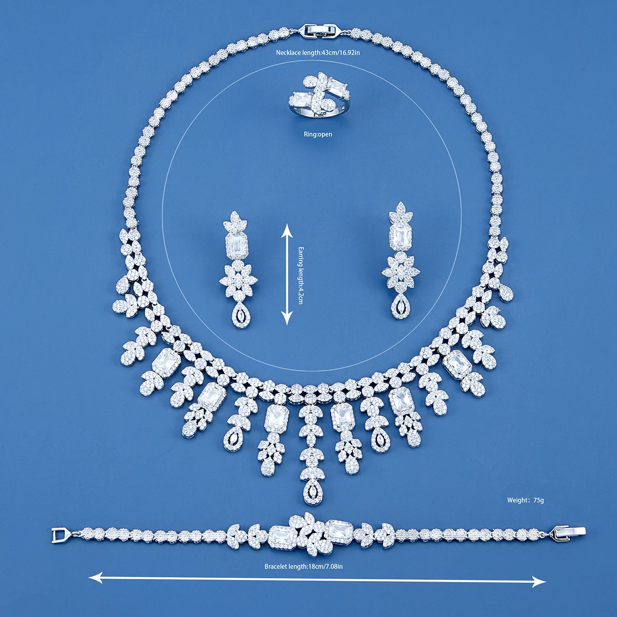 مجموعة مجوهرات عصرية مكونة من 4 قطع للمهرجانات وحفلات أعياد الميلاد وأسلوب رومانسي وأنيق، تصميم فريد ومبتكر #5
