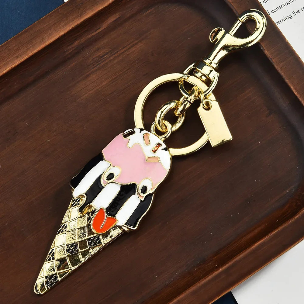 

Zinc alloy key chain, ice cream bag pendant. Fashionable and retro keychain