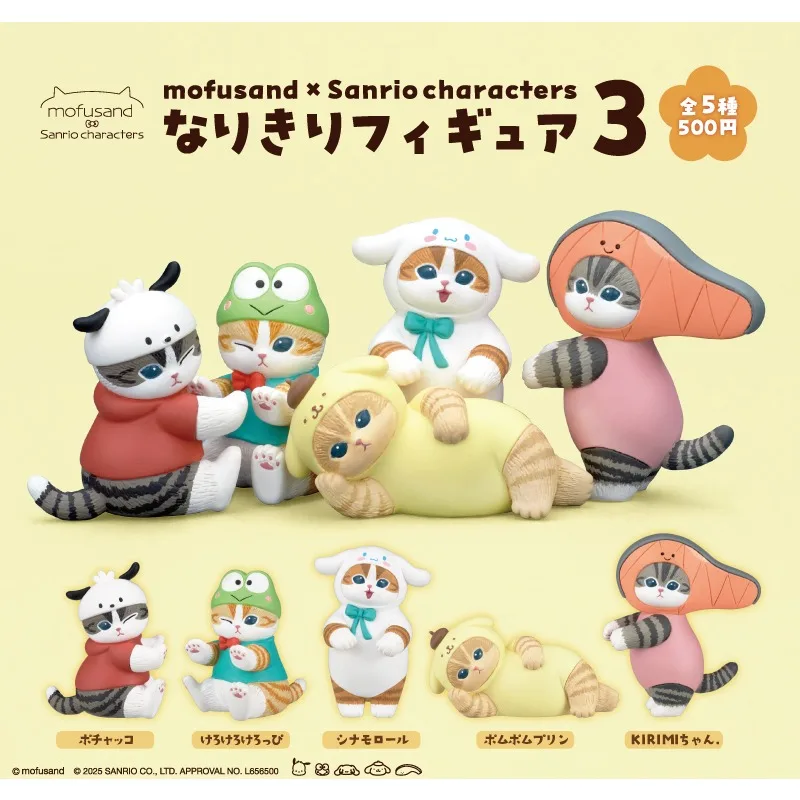 Re-ment Mofusand Cats Sanrio Vinyl Face Blind Box Toy Stance Pochacco Action Figure Toys Anime Ornaments for Kids Gifts