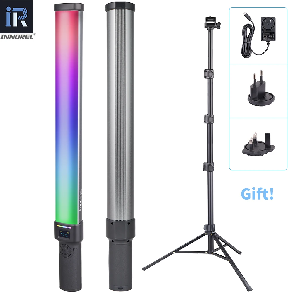 

INNOREL RGB Handheld Stick Light Tube,270 pcs C95+ 2500-9000k 3200mAh Photography Lighting Fill Lamp with Tripod Stand for DSLR