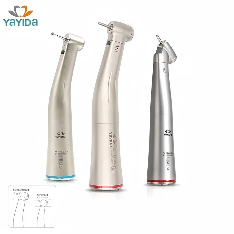 Mini Head E-Generator LED High Speed Handpiece, Stainless Steel with 2/4 Holes Single Water Spray for Precision