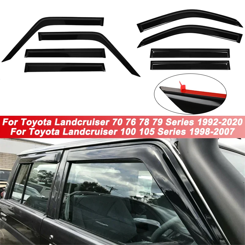 

4Pcs Car Side Window Wind Deflectors For Toyota Landcruiser 70 76 78 79 Series 1992-2020/100 105 Series 1998-2007 Weathershield