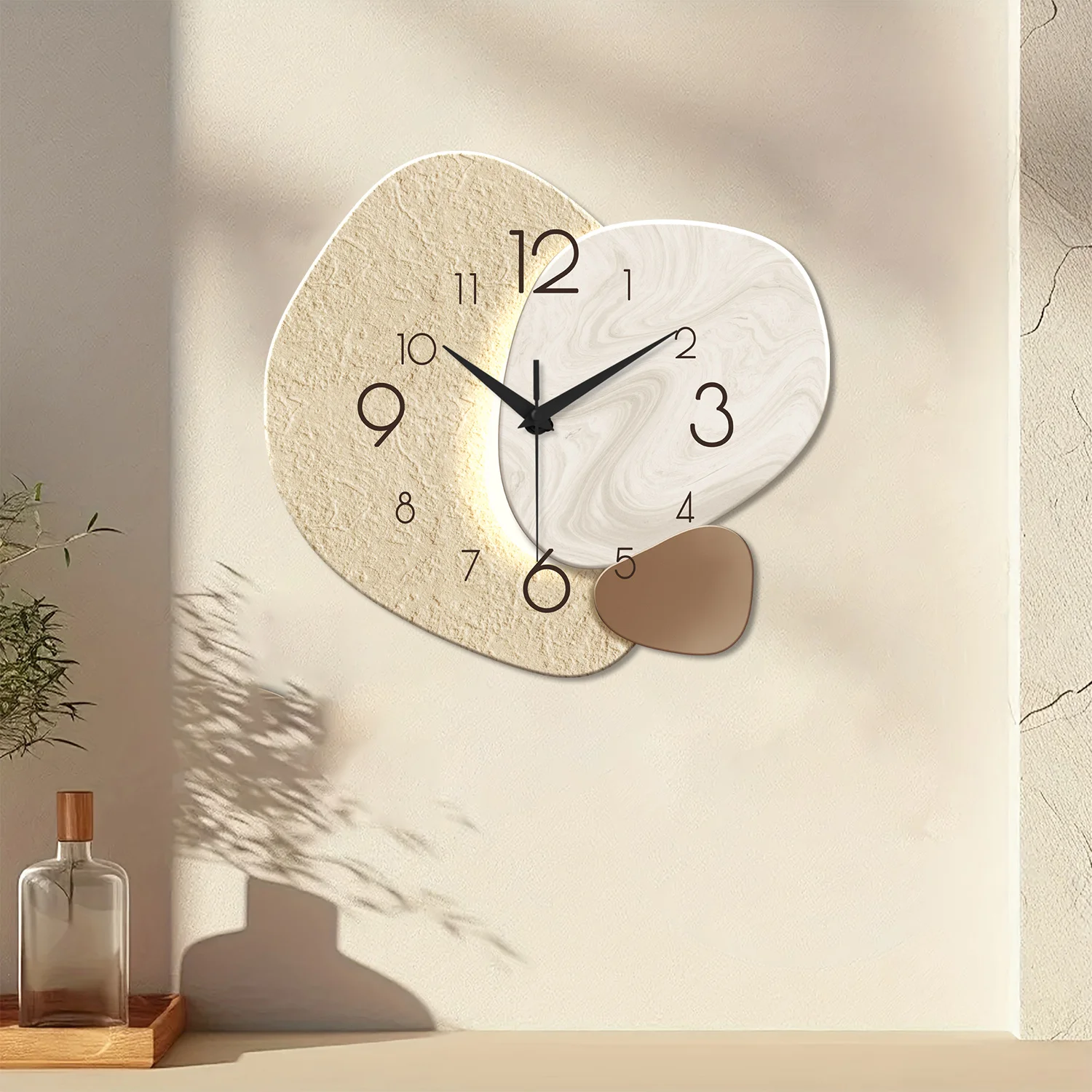 Resin Art Wall Clock - Moderne eenvoudige wandklok, stille quartzklok, slaapkamerklok,