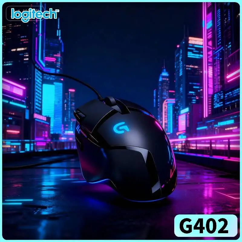 Logitech G402 Hyperion Fury Wired Mouse Delta Zero Sensor 20M Clicks 500 IPS Anti-Slip Gaming Design