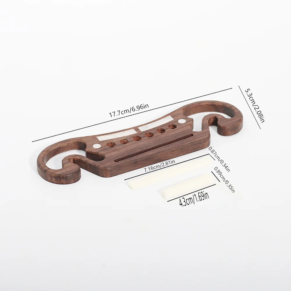 

Guitar Bridge with Bone Nut and Saddle, Acoustic Guitar Bridge Set with Bone Top Nut & Saddle, Luthier Replacement Parts
